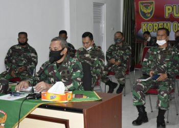Dandrem 043/Gatam Ikuti Rakor Online Tentang Penanganan Covid-19