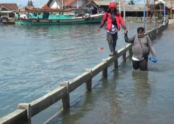Banjir Rob Genangi Daerah Pesisir Bandar Lampung