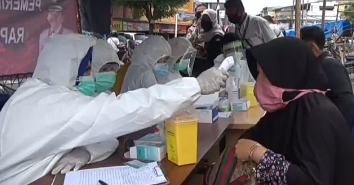 2 Orang Reaktif, Berikut Rincian Hasil Rapit Test Pasar Tradisional