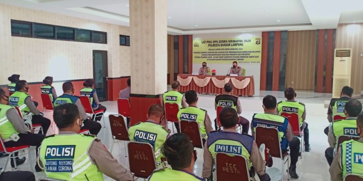 Polresta Bandar Lampung Laksanakan Lat Pra Ops Zebra Krakatau 2020