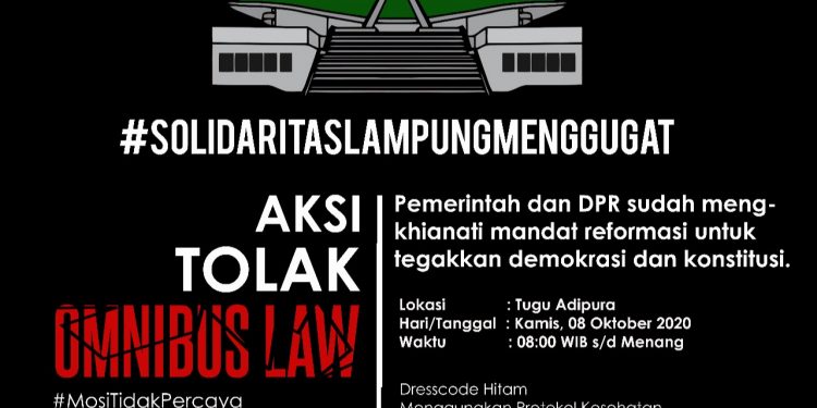 Tolak Omnibus Law, Besok Solidaritas Lampung Menggugat Gelar Aksi Diam