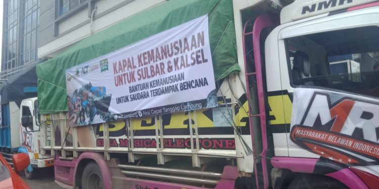 Truk Kemanusiaan ACT Lampung Angkut Bantuan untuk Kalsel dan Sulbar