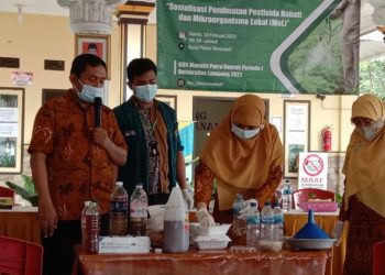 Dosen Unila Ajarkan Petani Wonodadi Membuat Pestisida Nabati dan MoL
