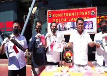 Polda Lampung Amankan 124 Tersangka Tindak Kejahatan, 41 Pelaku Ditembak