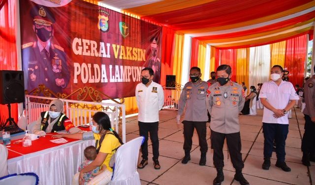 Kapolda Lampung : Pendaftaran Sistem Online , Alhamdulillah, Vaksinasi Berjalan Baik Tidak Ada Kerumunan