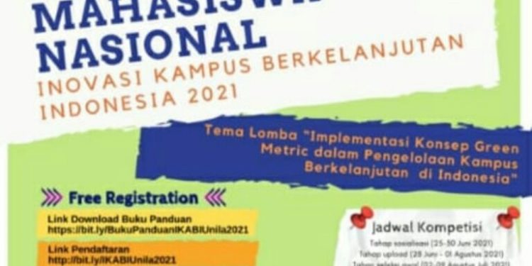 Unila-UI GreenMetric Gelar Kompetisi Karya Tulis dan Videografi Nasional Ikabi 2021