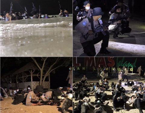 Personel Garuda Bhayangkara Simulasi Hadapi Serangan Musuh Secara Mendadak