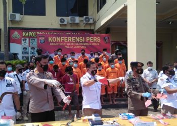 Selama Sebulan, Polda Lampung Ungkap 99 Kasus dan Amankan 153 Tersangka