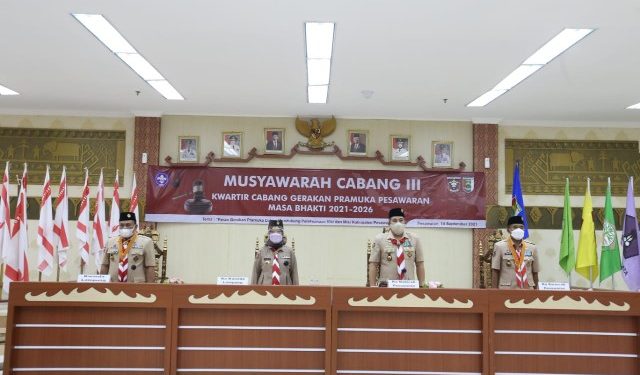Ketua Kwarda Pramuka Lampung Chusnunia Chalim Buka Muscab III Gerakan Pramuka Kabupaten Pesawaran
