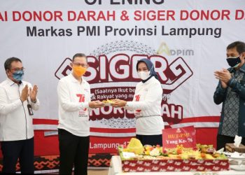 Riana Sari Arinal Resmikan Gerai Donor Darah dan Siger Donor Darah di Markas PMI Provinsi Lampung