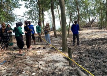 Tim Unila Latih Warga Desa Margasari Memantau Kesehatan Hutan Mangrove