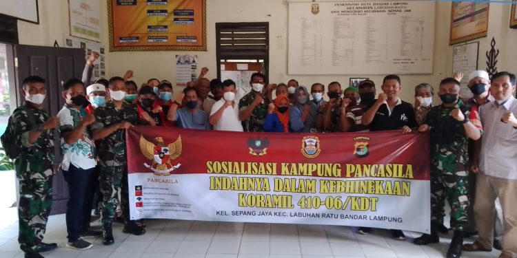 Koramil 410-06/ Kedaton Bandar Lampung Sosialisasikan Pembentukan Kampung Pancasila