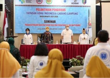 Wagub Chusnunia Chalim Lantik Pengurus Yayasan Asma Indonesia Lampung 2021-2026