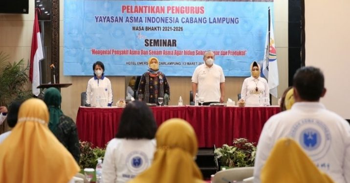 Wagub Chusnunia Chalim Lantik Pengurus Yayasan Asma Indonesia Lampung 2021-2026