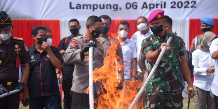 Musnahkan Narkotika Senilai 271,8 Miliar, Kapolda Lampung : Ambil Tindakan Tegas Dalam Berantas Kasus Narkotika