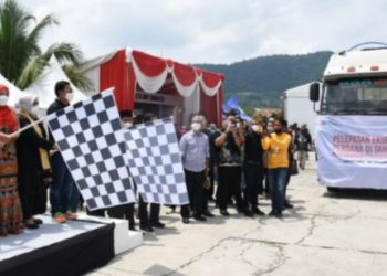 Menteri BUMN Bersama Walikota Eva Dwiana Lepas Ekspor Perdana Kopi 2022