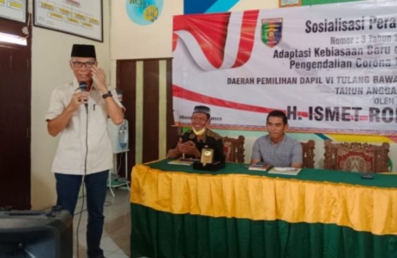 Ismet Roni Ajak Warga Mekar Sari Jaya Tulangbawang Tetap Jaga Prokes