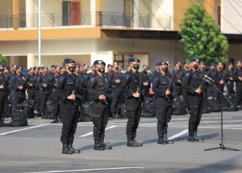 Brimob Polda Lampung Apel Gelar Pasukan Antisipasi Kamtibmas dan Siaga Bencana Alam