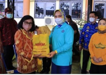 TP PKK dan DPW Provinsi Lampung Kembali Salurkan Bantuan Sembako Program Siger