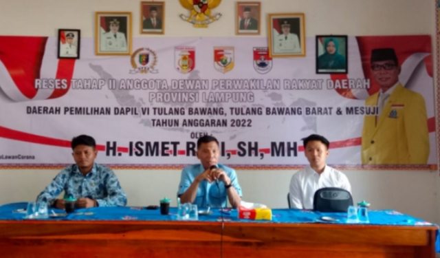 Ketua Komisi IV DPRD Provinsi Lampung Ismet Roni Reses Di Banjar Margo TulangBawang