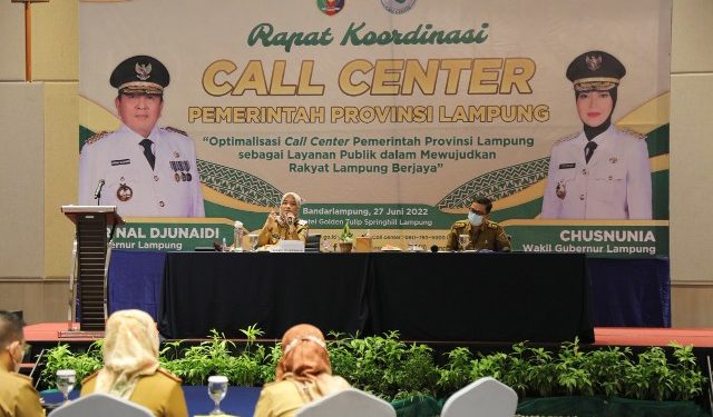Wagub Chusnunia Chalim Ajak Seluruh Instansi Sosialisasikan Call Center Pemprov Lampung