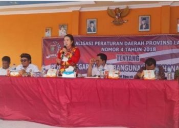Politisi Ni Ketut Dewi Sosialisasikan Perda Tentang Pembangunan Ketahanan keluarga di Desa Rantau Jaya Ilir