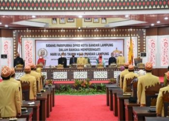 Sidang Paripurna HUT Kota Bandar Lampung, Walikota Eva Dwiana Minta Jaga Persatuan dan Kesatuan