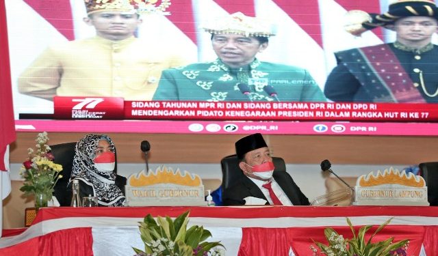 Gubernur Arinal Bersama DPRD Dengarkan Pidato Kenegaraan Presiden Jokowi