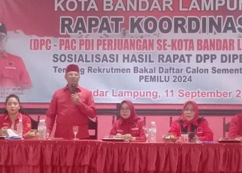 Sosialisasi Penjaringan Bakal Calon Legislatif, DPC PDIP Kota Bandar lampung Gelar Rapat Koordinasi