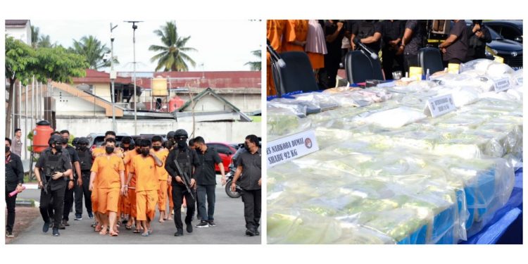 Dari 16 Tersangka, Polda Riau Amankan 203 KG Sabu dan 404.491 Butir Ekstasi