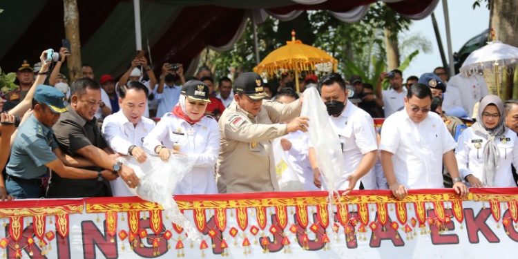 Gubernur Arinal Tebar 1 Juta Benih Ikan di Kabupaten Tulang Bawang