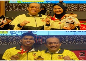 Karateka Asal Lampung Ayu Sulistiandari dan Nurhalim Raih Emas di Kejurnas