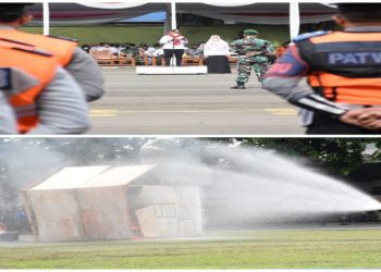 Pemkot Bandar Lampung Simulasi Penanganan Bencana dan Kebakaran, 1.510 Personil Ikut Apel Siaga