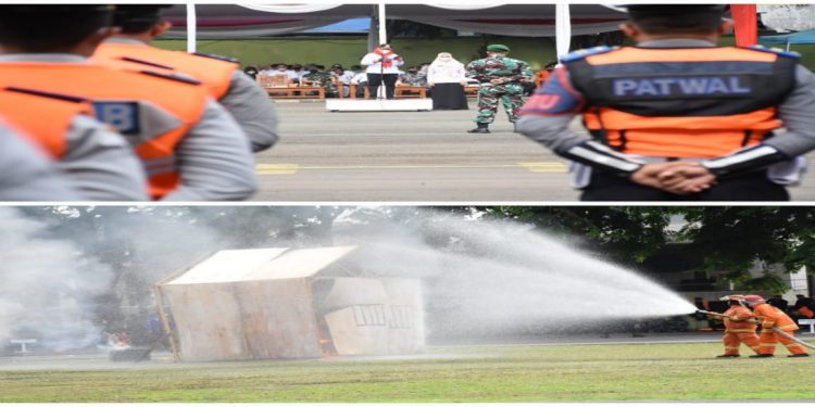 Pemkot Bandar Lampung Simulasi Penanganan Bencana dan Kebakaran, 1.510 Personil Ikut Apel Siaga