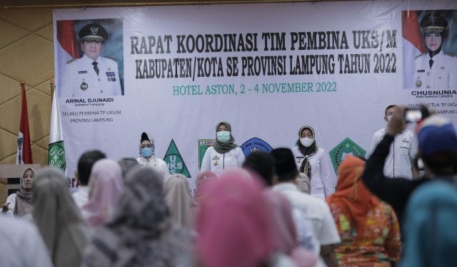 Wakil Gubernur Chusnunia Buka Rakor Tim Pembina UKS/M Kabupaten/Kota Se-Provinsi Lampung
