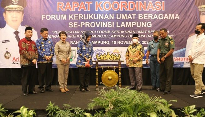 Rakor FKUB se- Provinsi Lampung, Wagub Apresiasi Meningkatnya Indeks Kerukunan Umat Beragama