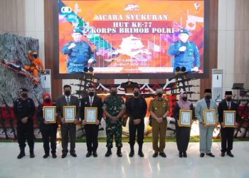 Sekdaprov Hadiri Syukuran HUT ke-77 Korps Brimob, Kapolda Lampung Akhmad Wiyagus Bacakan Amanat Kapolri