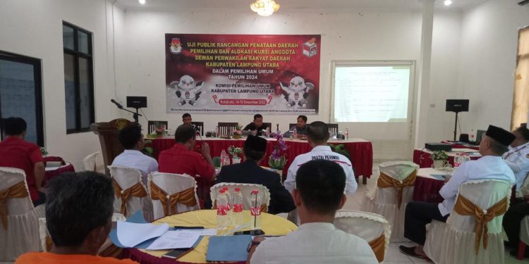 KPU Lampura Bersama Perwakilan Parpol Bahas Rancangan Dapil