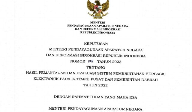 Provinsi Lampung Raih Peringkat 1 Se-Sumatera Indek Sistem Pemerintah Berbasis Elektronik