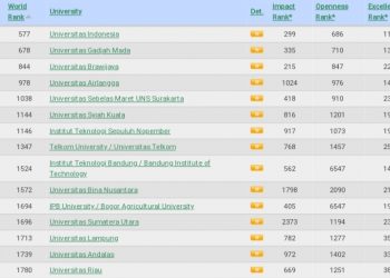 Peringkat Webometrics Unila Bertahan di 15 Besar Nasional