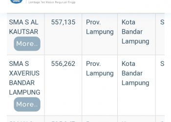 6 SMA Terbaik di Provinsi Lampung Versi LTMPT Untuk Rujukan PPDB 2023/2024