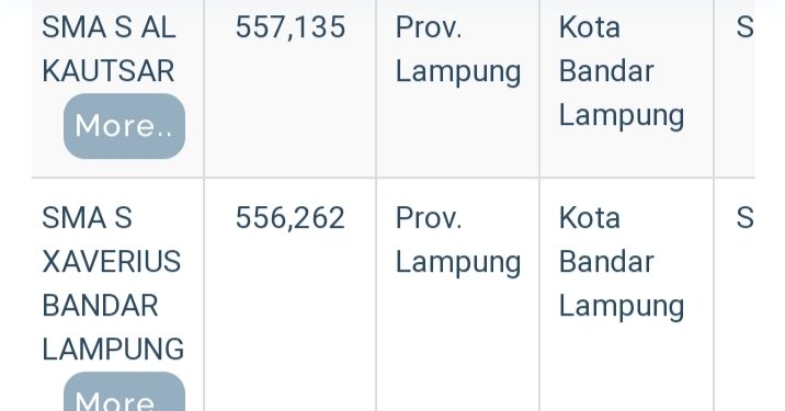 6 SMA Terbaik di Provinsi Lampung Versi LTMPT Untuk Rujukan PPDB 2023/2024