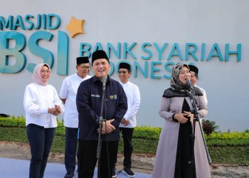 Wagub Chusnunia Dampingi Menteri BUMN RI Erick Thohir Resmikan Masjid BSI Bakauheni