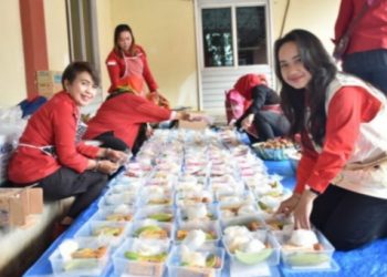 Cegah Stunting , Baguna DPD PDIP Lampung Bagikan 600 Paket Makanan Sehat