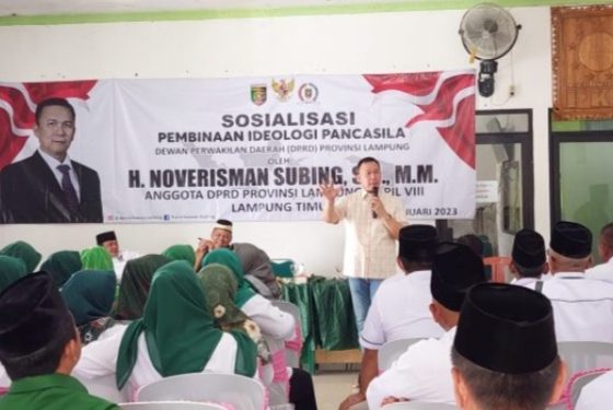 Noverisman Subing Sosialisasikan Pembinaan Ideologi Pancasila  di Sukadana Lampung Timur