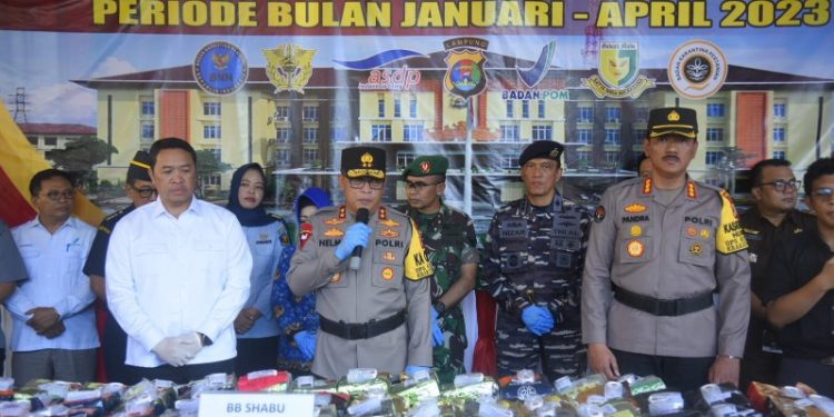 Polda Lampung Musnahkan 168,2 Kg Shabu dan 91,3 Kg Ganja