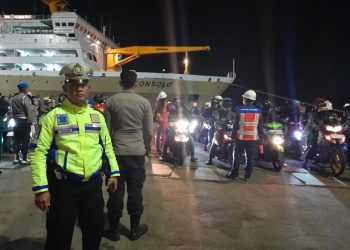 Sat Lantas Polresta Bandar Lampung Lakukan Pengawalan Ratusan Pemudik Sepeda Motor