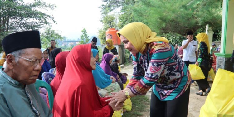 Peringati Hari Lansia, ketua LKKS Provinsi Lampung Serahkan Bantuan di Pekon Pringsewu Timur