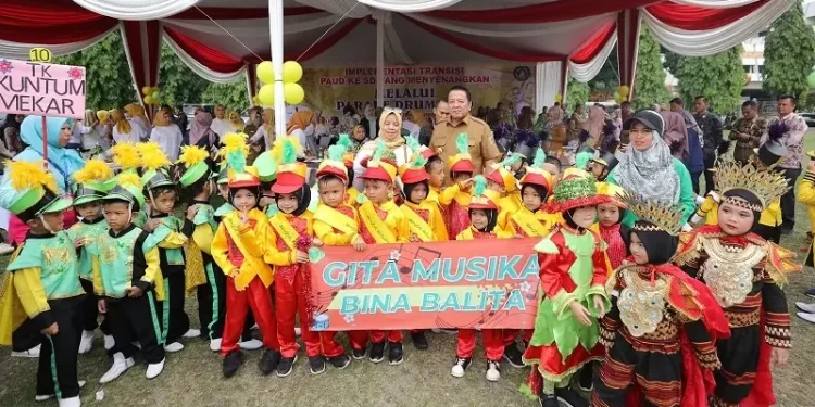 Penguatan Transisi dari PAUD ke SD, Pemprov Lampung Gelar Parade Drumband
