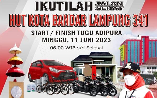 Jalan Sehat HUT Kota Bandar Lampung Banjir Hadiah dari Mobil Hingga Rumah
